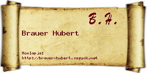Brauer Hubert névjegykártya